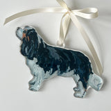Cavalier King Charles tri Acrylic Christmas Dog Ornament