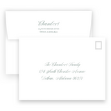 Forest and Pistachio Botanical Crest Monogram Portrait Holiday Card