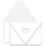 Green Double Wavy Border Landscape Full Picture Holiday Card