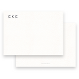 Men's Black Simple Landscape Monogram Stationery