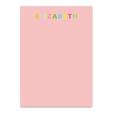 Girl's Rainbow Font Colored Custom Notepad