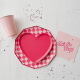 Pink Checkered Signature Dinner Plates