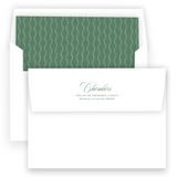 Green Double Wavy Border Landscape Full Picture Holiday Card