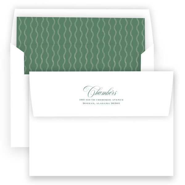 Green Double Wavy Border Portrait Holiday Card