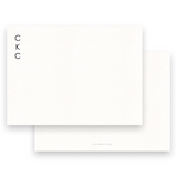 Men's Black Simple Portrait Monogram Stationery