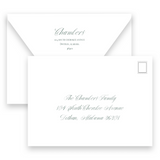 Forest and Pistachio Botanical Crest Monogram Portrait Holiday Card