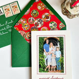 Merriest Christmas Letterpress Photo Attached Holiday Card