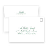 Script Blue & Emerald Green "Merriest Little Christmas" Portrait Holiday Card