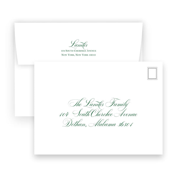 Script Blue & Emerald Green "Merriest Little Christmas" Portrait Holiday Card