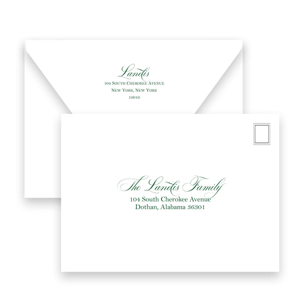 Script Blue & Emerald Green "Merriest Little Christmas" Portrait Holiday Card