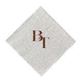 Custom Monogram Woodgrain Textured Printed Cocktail Napkins