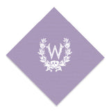 Custom Single Monogram Flourish Wreath Printed Cocktail Napkins