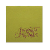 Burgundy Foil on Olive Merriest Christmas Elegance Cocktail Napkins, set of 20