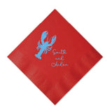 Custom Couple's Lobster Printed Cocktail Napkins