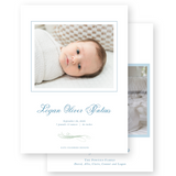 Blue Ribbon Wreath Holiday Card / Birth Announcement