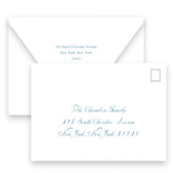 Blue Ribbon Wreath Holiday Card / Birth Announcement