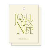 Engraved Printed Holiday Tag Joyeux Noel, Set of 50