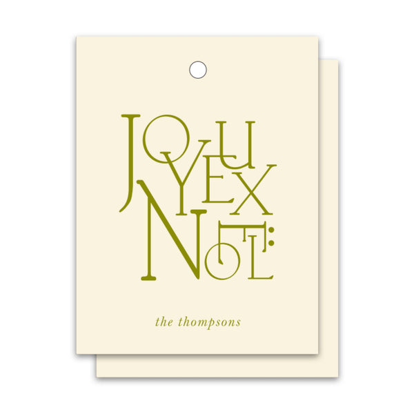 Engraved Printed Holiday Tag Joyeux Noel