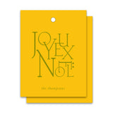 Engraved Printed Holiday Tag Joyeux Noel, Set of 50