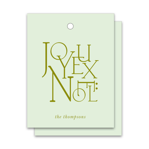 Engraved Printed Holiday Tag Joyeux Noel