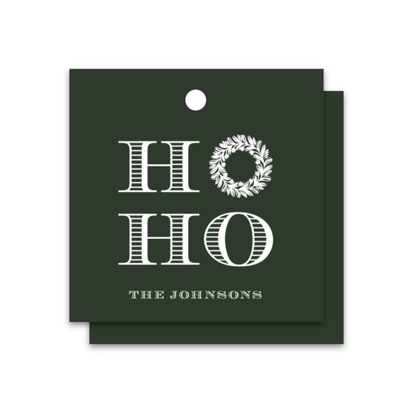 Engraved Printed Holiday Tag HO HO