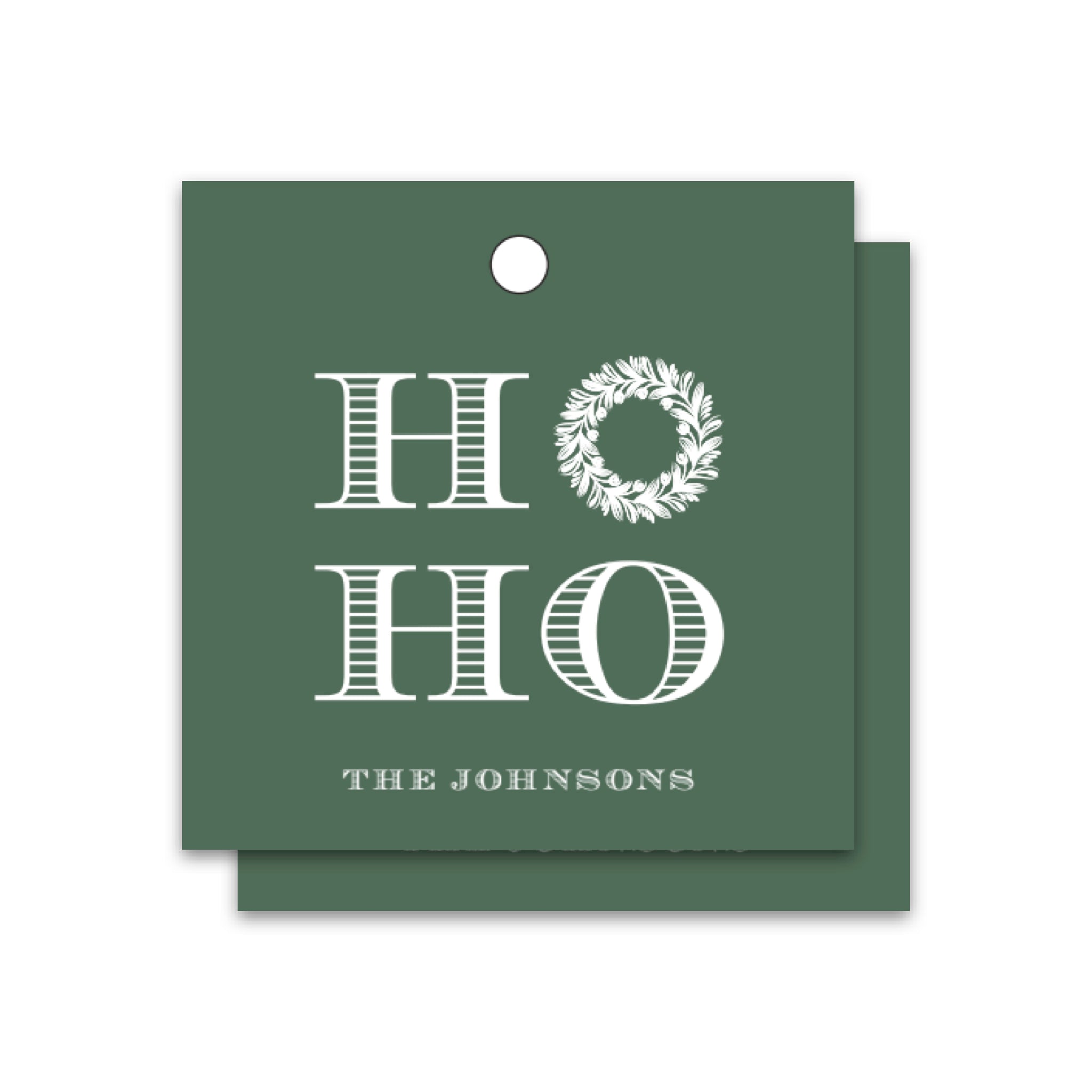 Engraved Printed Holiday Tag HO HO