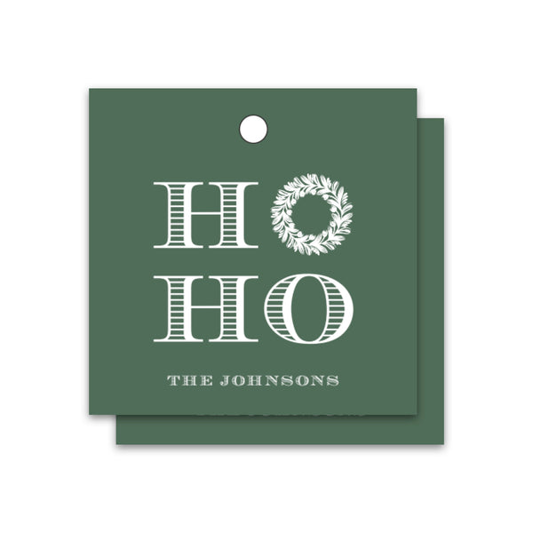 Engraved Printed Holiday Tag HO HO