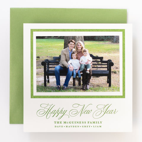 Happy New Year Letterpress Custom Attached Photo