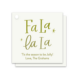 Engraved Printed Holiday Tag "FaLaLa, 'Tis The Season!" Set of 50