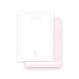 Pink Watercolor Bunny with Scallop Border Baby Stationery