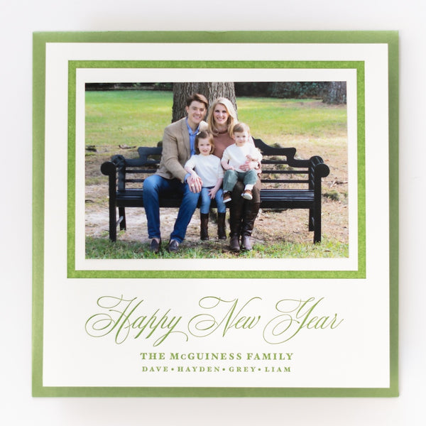 Happy New Year Letterpress Custom Attached Photo