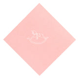 White Foil Printed Rocking Horse on Light Pink Cocktail Napkins, set of 20