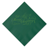 Lime on Green Christmas Cocktail Napkins, set 0f 20