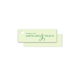 Love, Joy, & Peace Green on Green Foil Gift Tags, Set of 15