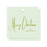 Engraved Printed Holiday Tag Script "Merry Christmas", Set of 50