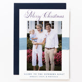 Blue Ribbon Wrap Holiday Card