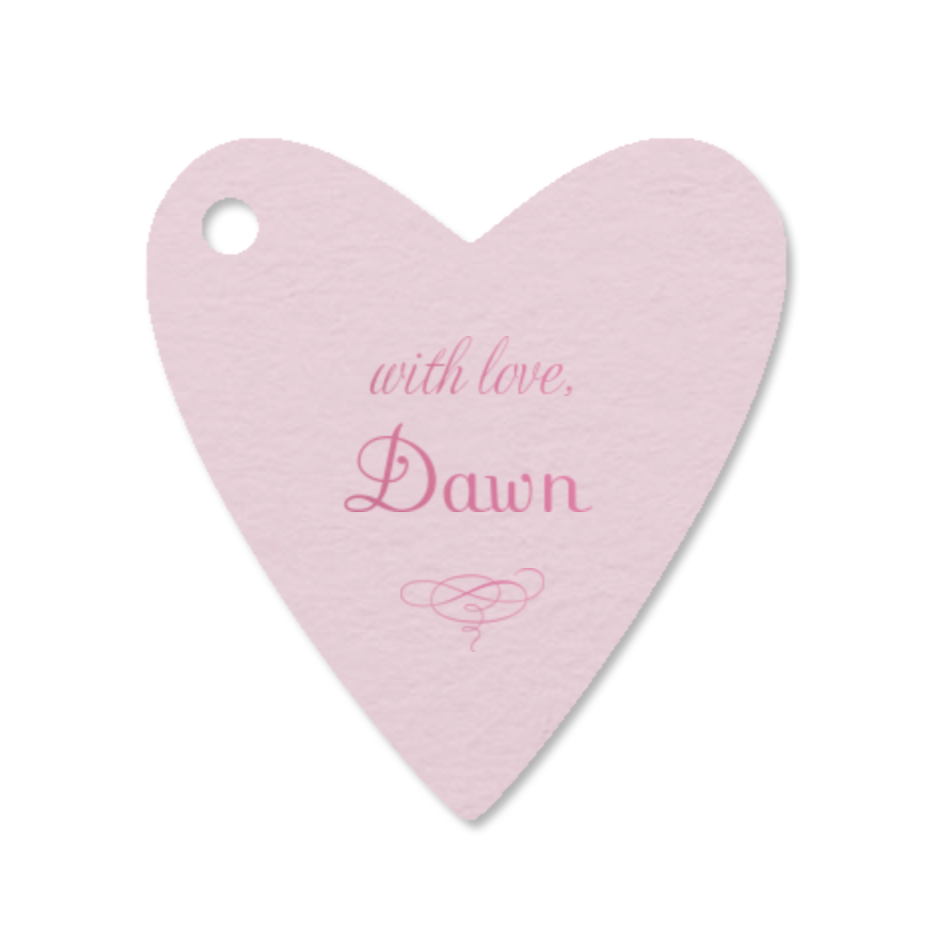 Custom Pink Heart Foil Gift Tag