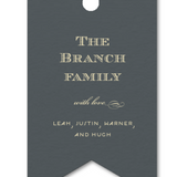Custom Slate and Ivory Family Double Point Foil Gift Tag