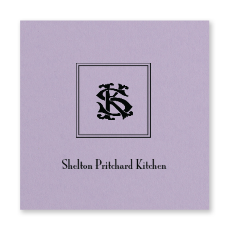 Custom Lavender and Black Square Monogram Foil Gift Tag