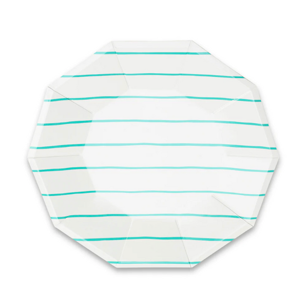 Frenchie Striped Large Party Plate