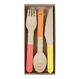 Neon Wooden Cutlery Set