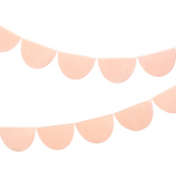 Peach Tissue Paper Scallop Garland