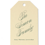Custom Sahara and Forest Script Family Luggage Foil Gift Tag