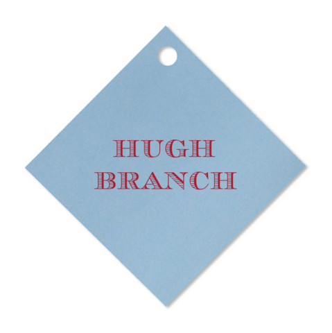 Custom French Blue and Red Simple Diamond Foil Gift Tag