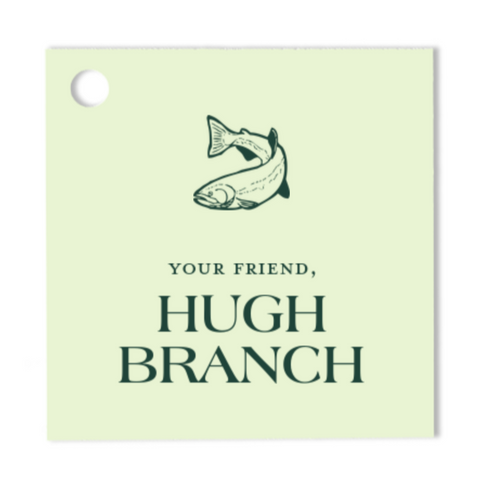 Custom Mint and Forest Square Fish Foil Gift Tag