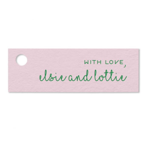 Small Pink and Green Rectangle Foil Gift Tag