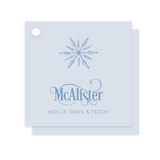 Engraved Printed Holiday Tag Snowflake Family, Set of 50