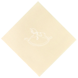 White Rocking Horse Foil Printed Cream Cocktail Napkins, set of 20