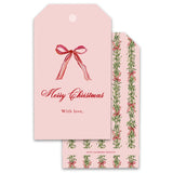 Pink & Red Ribbon Holiday Gift Tags, Set of 12