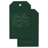 Lime on Green Hope, Peace, Joy & Love Holiday Gift Tags, Set of 12